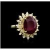 Image 1 : 12.00ctw Ruby and Diamond Ring - 14KT Yellow Gold