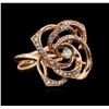 Image 1 : 14KT Rose Gold 0.42ctw Diamond Ring