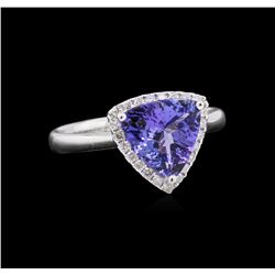 2.21ct Tanzanite and Diamond Ring - 14KT White Gold