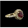 Image 2 : 2.52ct Ruby and Diamond Ring - 14KT Yellow Gold