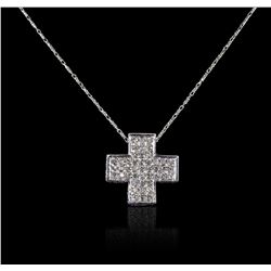 14KT White Gold 1.67ctw Diamond Pendant With Chain