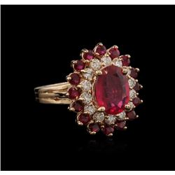 4.15ctw Ruby and Diamond Ring - 14KT Rose Gold