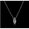 Image 1 : 14KT White Gold 0.49ct Diamond Solitaire Necklace