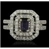 Image 2 : 14KT White and Yellow Gold 0.40ct Tanzanite and Diamond Ring