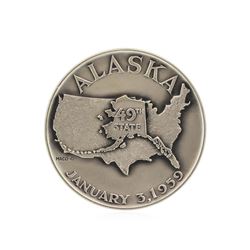 Alaska Statehood Commemorative Silver Medallion January 3, 1959