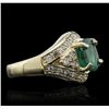 Image 1 : 14KT Yellow Gold 2.01ct Emerald and Diamond Ring