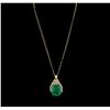 Image 2 : 14KT Yellow Gold GIA Certified 50.88ct Emerald and Diamond Pendant With Chain