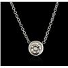 Image 1 : 14KT White Gold 0.35ct Diamond Necklace