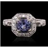 14KT White Gold 1.61ct Tanzanite and Diamond Ring