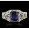 Image 2 : 14KT Two-Tone Gold 4.35ct Tanzanite and Diamond Ring