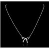 Image 2 : 14KT White Gold Bow Necklace