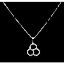 0.20ctw Diamond Pendant With Chain - 14KT White Gold