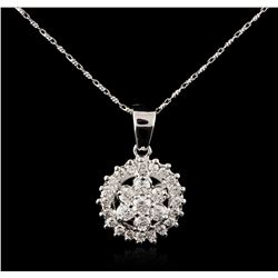 14KT White Gold 1.25ctw Diamond Pendant With Chain