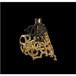 18KT Yellow Gold 1.63ctw Fancy Black and Yellow Diamond Ring