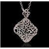 Image 1 : 14KT White Gold 1.20ctw Diamond Pendant With Chain