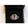 Image 3 : EMERALD CUT PURPLE AMETHYST VICTORIAN RING WITH GENUINE DIAMOND FILIGREE DESIGN