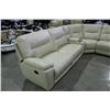 Image 2 : NEW LIGHT TAN LEATHER 6 PIECE SECTIONAL RECLINING SOFA SET