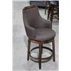 Image 2 : BROWN UPHOLSTERED  SWIVEL BAR STOOL