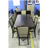 Image 1 : 13 PIRCE CONTEMPORARY DARK WOOD DINNING ROOM SUITE WITH TABLE, 10 CHAIRS & SIDE BUFFET