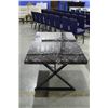 Image 2 : FAUX MARBLE TOP DINNING TABLE WITH BLACK METAL BASE