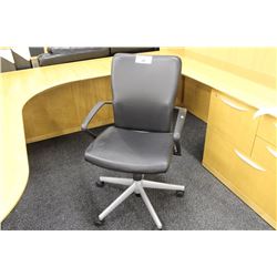 HAWORTH X99 BLACK LEATHER MID BACK TASK CHAIR