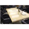 Image 1 : HAWORTH LIGHT MAPLE 9' X 4' BOARDROOM TABLE WITH INTEGRATED POWER AND NETWORK ROUTING
