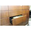 Image 2 : HAWORTH CHERRY 6FT 4 DRAWER LATERAL FILE WITH OVERSHELF