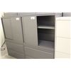 Image 2 : HAWORTH PREMISE GREY 2 DRAWER LATERAL FILE CABINET WITH OVERSHELF
