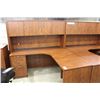 Image 2 : AUTUMN MAPLE 6' X 6' CORNER COMPUTER DESK WITH HUTCH