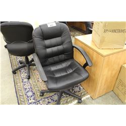 BLACK LEATHER HIGH BACK EXECUTIVE CHAIR S3