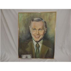JOHNNY CARSON HOST THE TONIGHT SHOW ORIGINAL PAINTING ON CANVAS THAT HUNG IN HIS NBC STUDIOS OFFICE