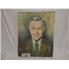 Image 1 : JOHNNY CARSON HOST THE TONIGHT SHOW ORIGINAL PAINTING ON CANVAS THAT HUNG IN HIS NBC STUDIOS OFFICE