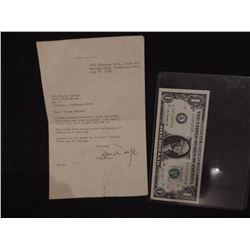 JOHN WAYNE RARE HAND SIGNED TYPED LETTER ON PERSONAL LETTERHEAD