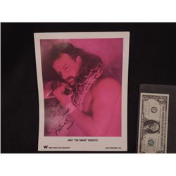 JAKE THE SNAKE RARE VINTAGE HAND SIGNED WWF PROMO PHOTO