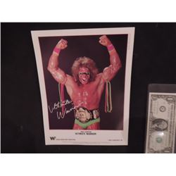 THE ULTIMATE WARRIOR VINTAGE HAND SIGNED WWF PROMO PHOTO