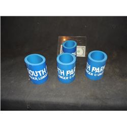 SOUTH PARK BIGGER LONGER & UNCUT LOT OF 4 PROMO BEER SODA HOLDERS