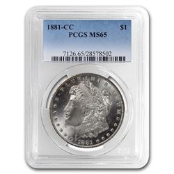 1881-CC Morgan Dollar MS-65 PCGS. Lower mintage than the 1889-CC.