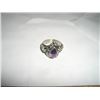 Image 1 : VERY UNIQUE DESIGN SILVER RING WITH LARGE AMETHYST-TEAR DROP CUT CENTER STONE!!