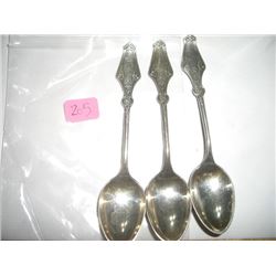 VERY OLD SET OF 3 SILVER SPOONS *REED & BARTON* STAMPED LOGO *RAM HEAD-REED & BARTON*!!! SILVER SPOO