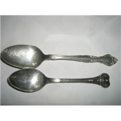 2 TOTAL VERY OLD SILVER SPOONS WITH 1 STAMPED *COMMUNITY* ALL FOR 1 MONEY!!! SILVER SPOONS CAME OUT 