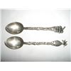 Image 1 : SET OF 2 VERY OLD SILVER SPOONS *VERY UNIQUE-BANNANAS & PINNAPPLE* STAMPED WITH LOGOS & *850*!!!