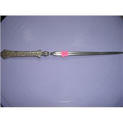 SILVER 1920'S HEAVY GERMAN LETTER OPENER STAMPED *D. PERES SOLINGEN-GERMANY*!! SILVER LETTER OPENER 