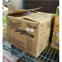 BOX OF REESE'S PIECES PEANUT BUTTER CANDY - BOX CONTAINS 1 BULK BAG - 10KG - BB JULY 2015