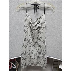 DRESS WOMANS - ECRO STUDIO - SILVER AND BLACK DRESS WITH FLOWER PATTERN - SIZE S