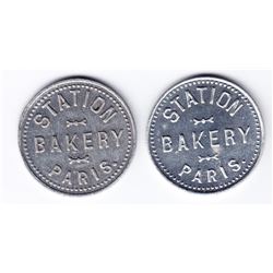 Ontario Trade Tokens, Brantford County - Lot of 2 Paris, Ont bread tokens