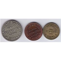 Ontario Trade Tokens, Carleton County - Lot of 3 Breton Listed Ottawa Tokens