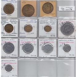 Ontario Trade Tokens, Essex County - Lot of 12 Leamington trade tokens