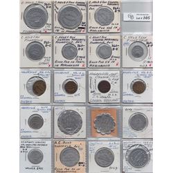 Ontario Trade Tokens - Lot of 19 Haldimand County and Wentworth County trade tokens