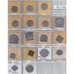 Ontario Trade Tokens, Huron County - Lot of 17 Zurich trade tokens