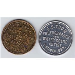 Ontario Trade Tokens, Lambton County - Lot of 2 Sarnia listed McColl trade tokens